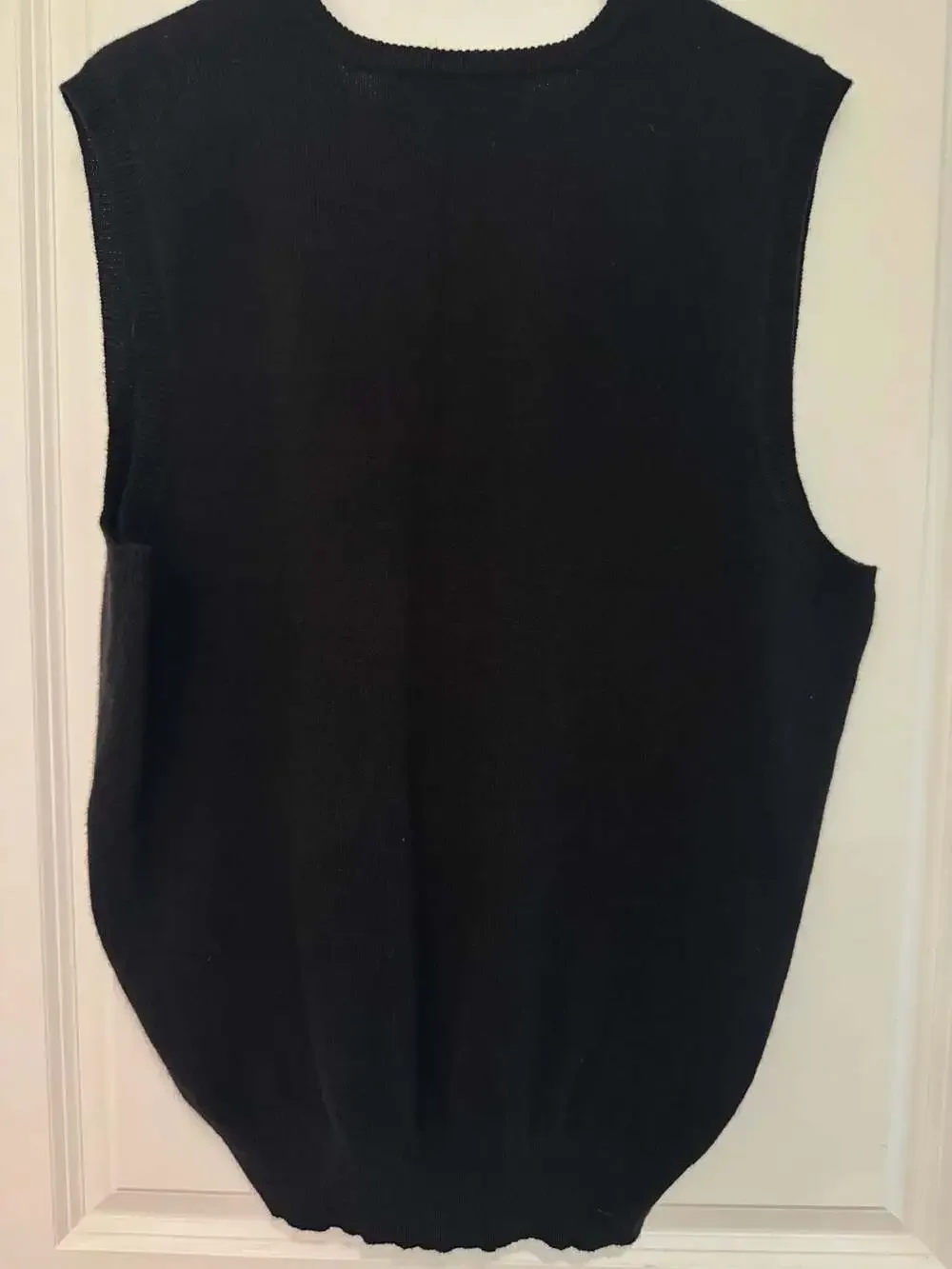 Vintage Polo Ralph Lauren Lambswool Sweater Vest Black V Neck Men’s Large
